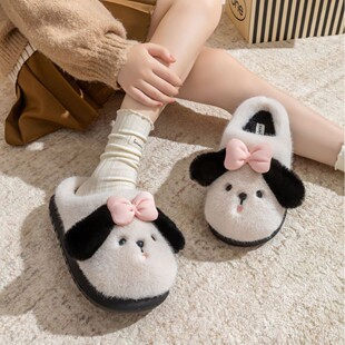 新品迪盛棉鞋女2024新款毛毛拖鞋可爱卡通女冬季居家加绒百搭保暖