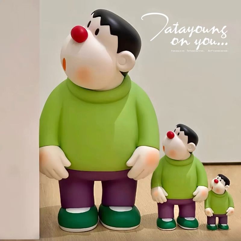 歪头胖虎潮玩手办家居摆件
