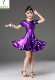 新品新款高档儿童拉丁舞裙穿珠亮钻蓬蓬裙少儿演出服女童比赛表演