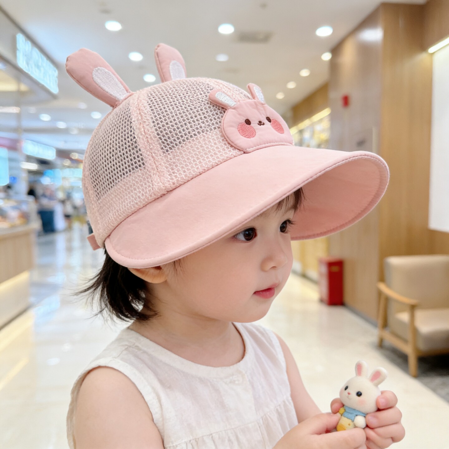 宝宝遮阳帽子夏季薄款防晒透气网眼大檐鸭舌帽可爱男女儿童棒球帽