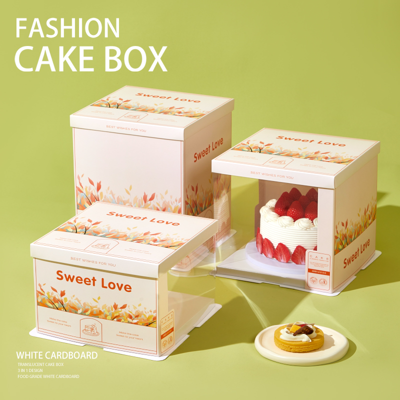 半透明蛋糕盒子包装盒4四寸6六8八1012寸网红生日双层加高烘焙盒F