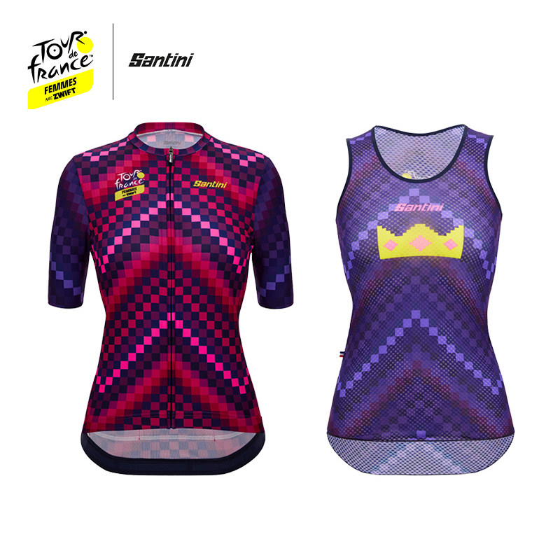 Santini2023环法单站限量版TOURMALET纪念衫女夏自行车短袖骑行服