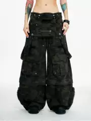 Personsoul*Three-In-One Detachable Structure Black Camouflage Overalls Threeinonecargo