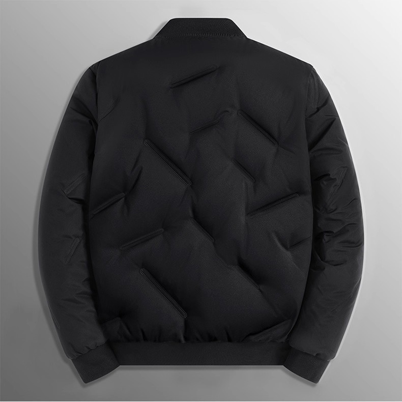 特大码羽绒棉棒球服男士卡其无帽小袄子秋冬轻薄肥佬棉衣外套