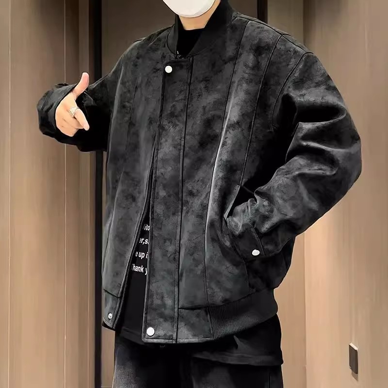 飞行夹克痞帅拼接夹棒球服