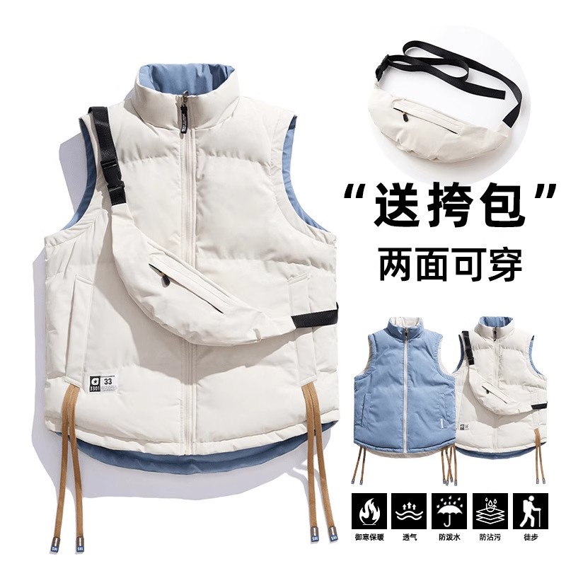 加厚保暖羽绒服无袖坎肩外套