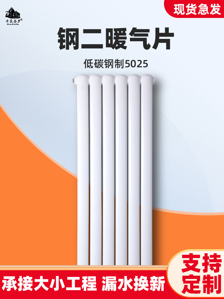 卡莱圣罗钢二柱暖气片家用壁挂装饰客厅卧室水暖明装散热片卫生间