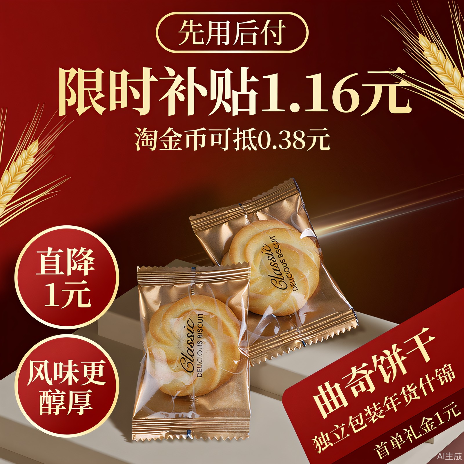 品牌曲奇饼干独立包装年货什锦散装喜饼高档零食礼盒搭配曲奇饼干