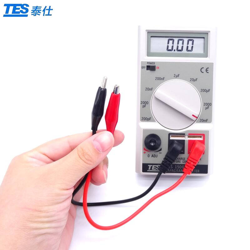 台湾泰仕TES1500数字电容表高精度电 容测试仪电阻测试仪专用电容