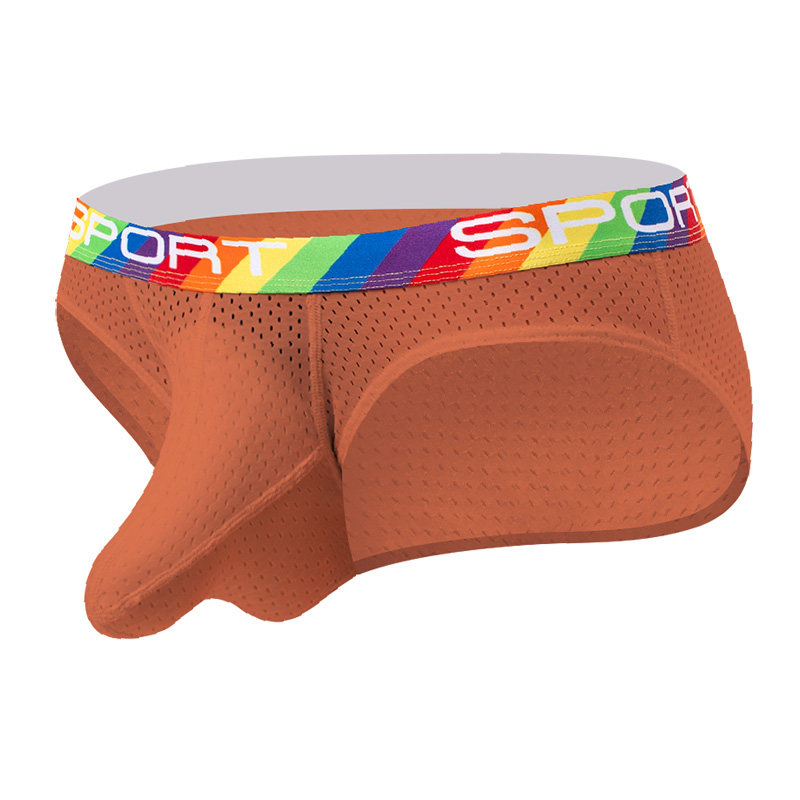 男士性感速干囊袋枪弹分离三角内裤冰丝夏季丝滑透气透凉感亲肤红