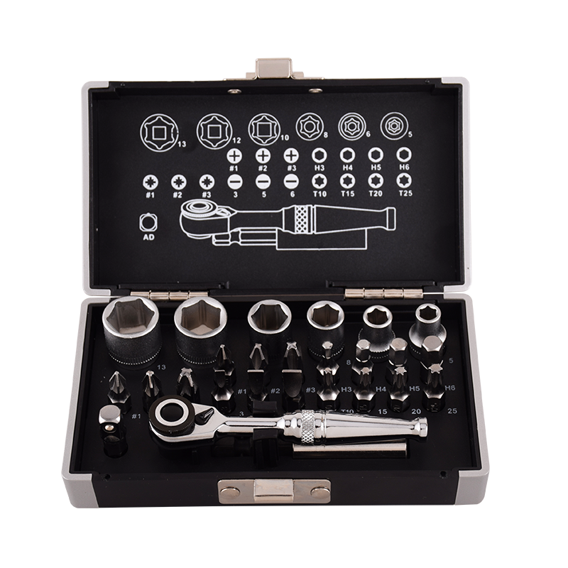 工业级品质超迷你微型棘轮扳手六角套筒批头维修工具组合26件套装