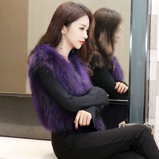 2025新款貉子毛皮草马甲女短款外套坎肩貉子背心修身显瘦冬真皮草