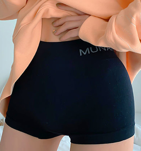 男女通用内裤共穿性感紧身无缝中腰收腹网红爆款情侣四角共用短裤