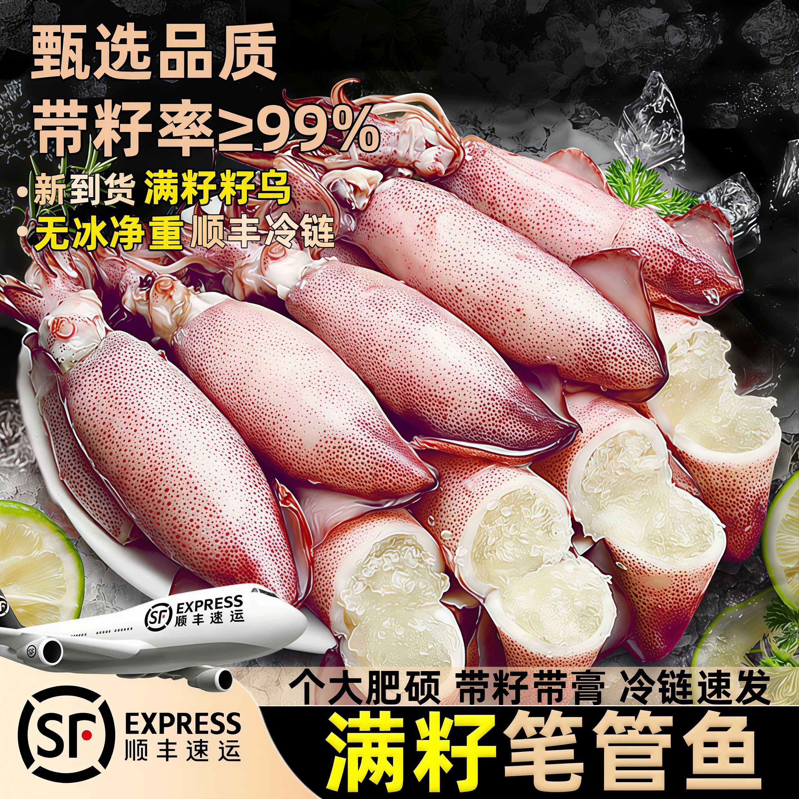 笔管鱼满籽鲜活冷冻籽乌海兔子