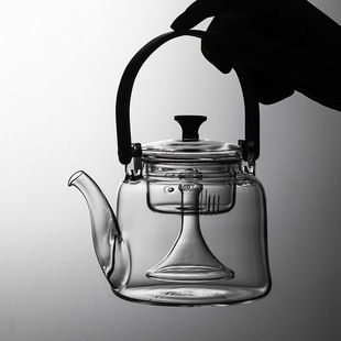 家用耐高温玻璃提梁过滤煮茶器电陶炉蒸煮两用大容量烧茶壶