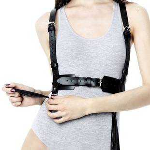 配饰 饰T恤连衣裙 流苏背带式 女装 皮背心吊带 腰封 朋克皮革服装