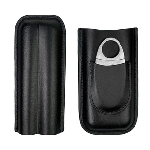 现货黑色雪茄套装 盒收纳包皮套 配雪茄剪便携雪茄套保湿