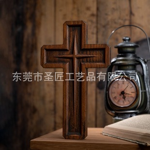 厂家直销圣十字架伯利恒星星十字架墙壁艺术榉木浮雕装饰品礼品