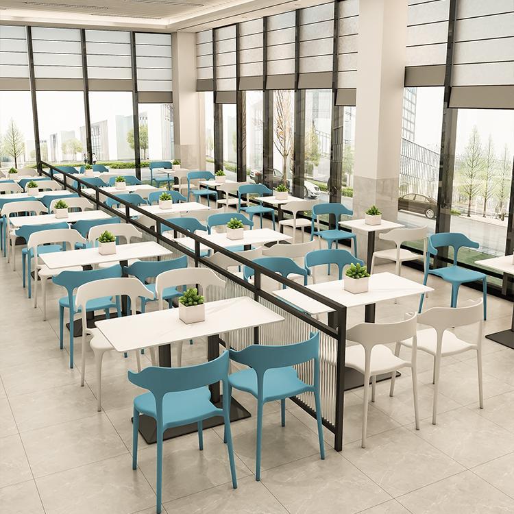 学校食堂餐厅桌椅组合面馆小吃快餐奶茶店岩板桌子火锅店桌椅