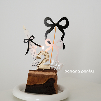 金色简约生日数字蛋糕蜡烛