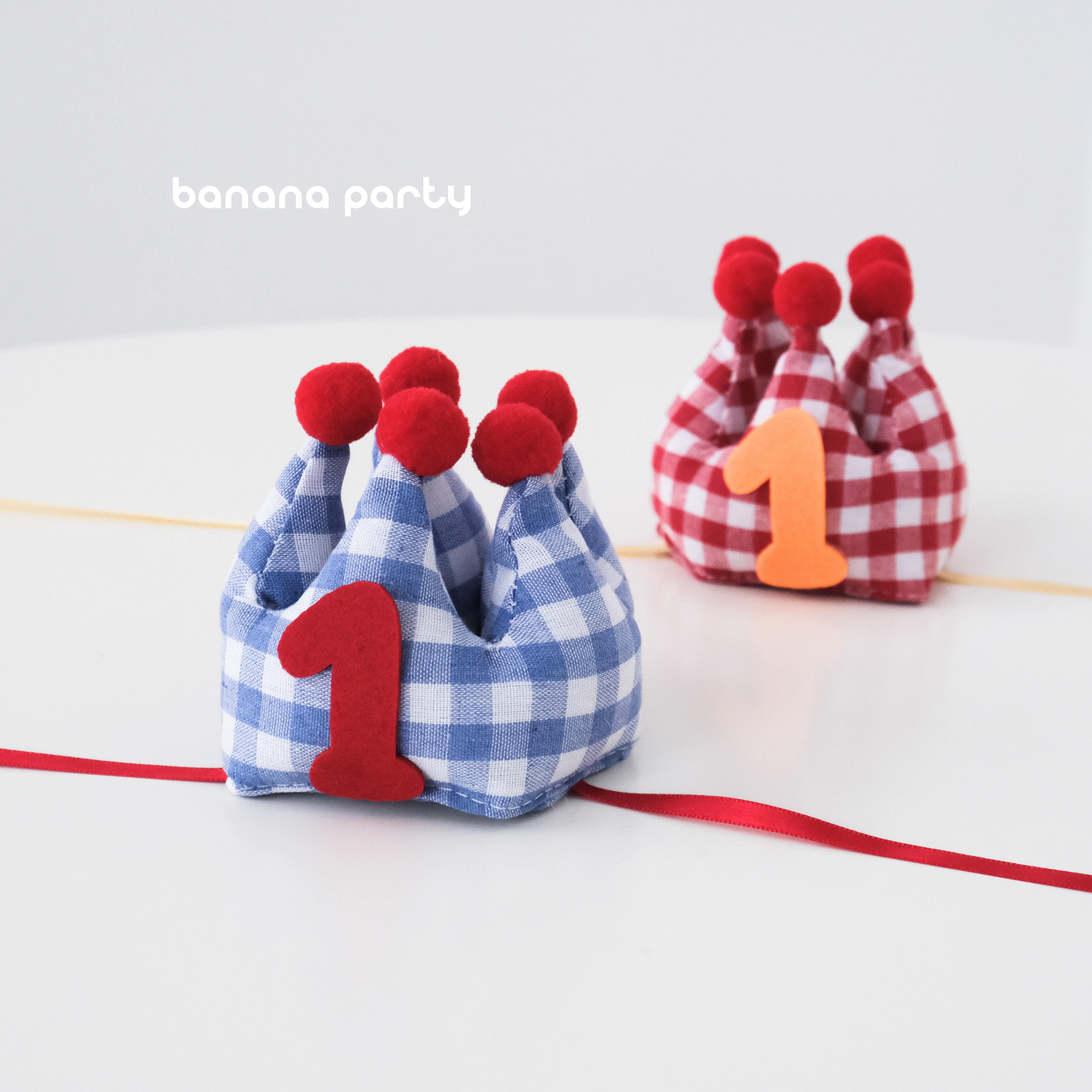 韩系宝宝皇冠生日帽ins布艺周岁派对可爱头饰数字拍照道具氛围感