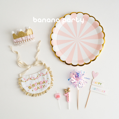 韩风宠物生日蝴蝶结蜡烛珍珠皇冠