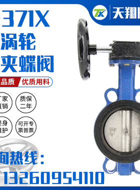D371X-10/16涡轮对夹蝶阀手动蝶阀DN40 50 65 80 100 125 150 200