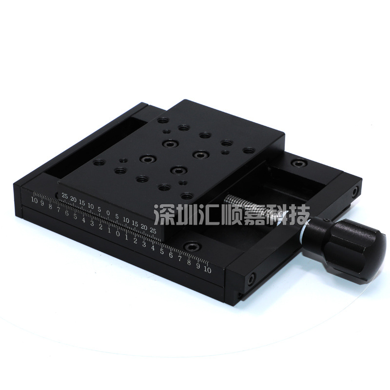 60*100台面手动微调平移台燕尾结构精密光学X轴重载一维位移滑台