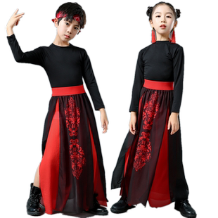 雪龙吟舞蹈服扇子舞服国潮套装六一儿童中国古风表演出服舞台走秀