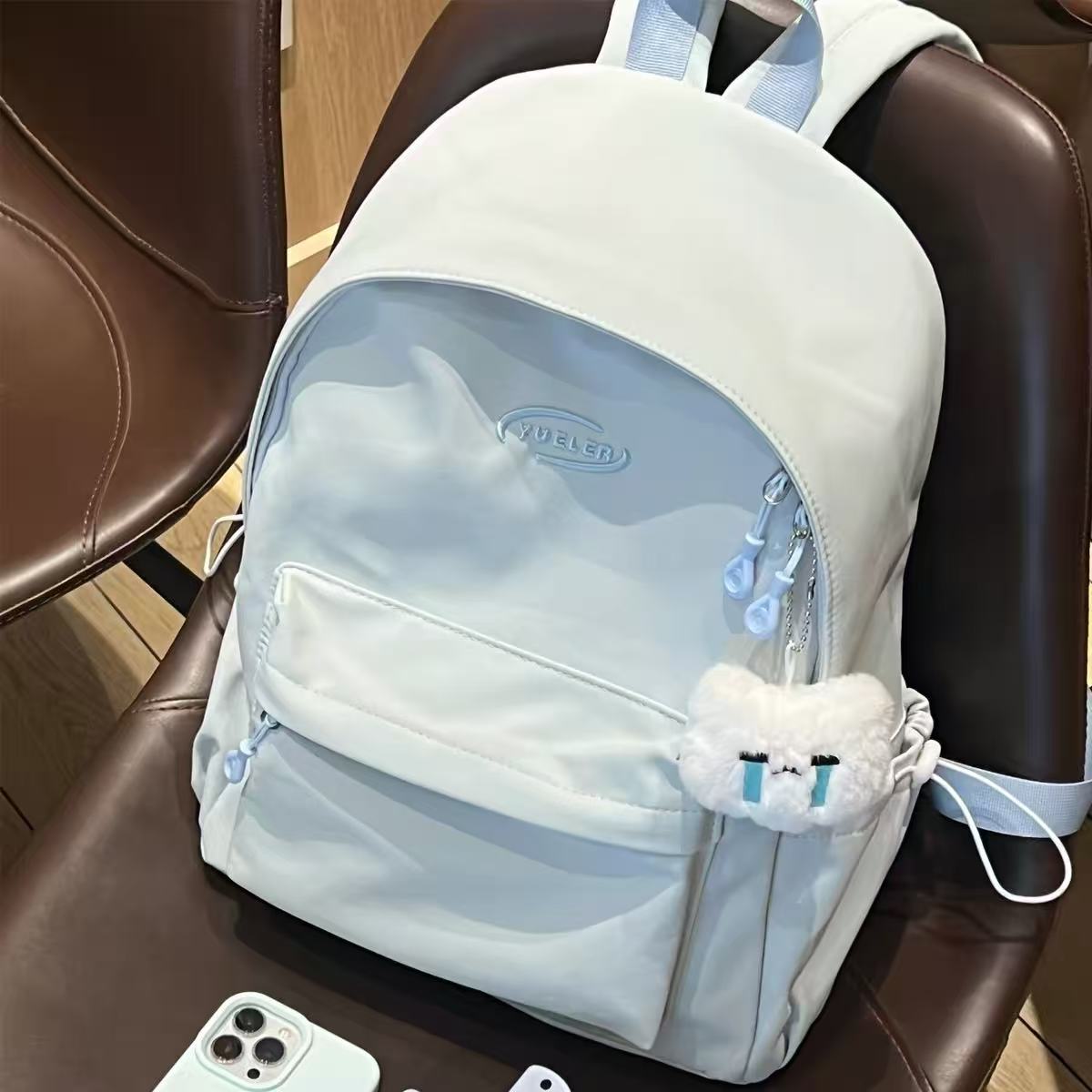 纯色少女背包书包2025新款大容量初高中学生校园双肩包高颜值简约