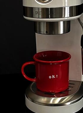 新年快乐|可爱复古红色ok小狗陶瓷马克杯跨年咖啡杯伴手礼礼盒装