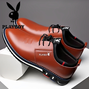 花花公子男鞋2025冬季新款内增高商务软底皮鞋男款真皮休闲鞋子男