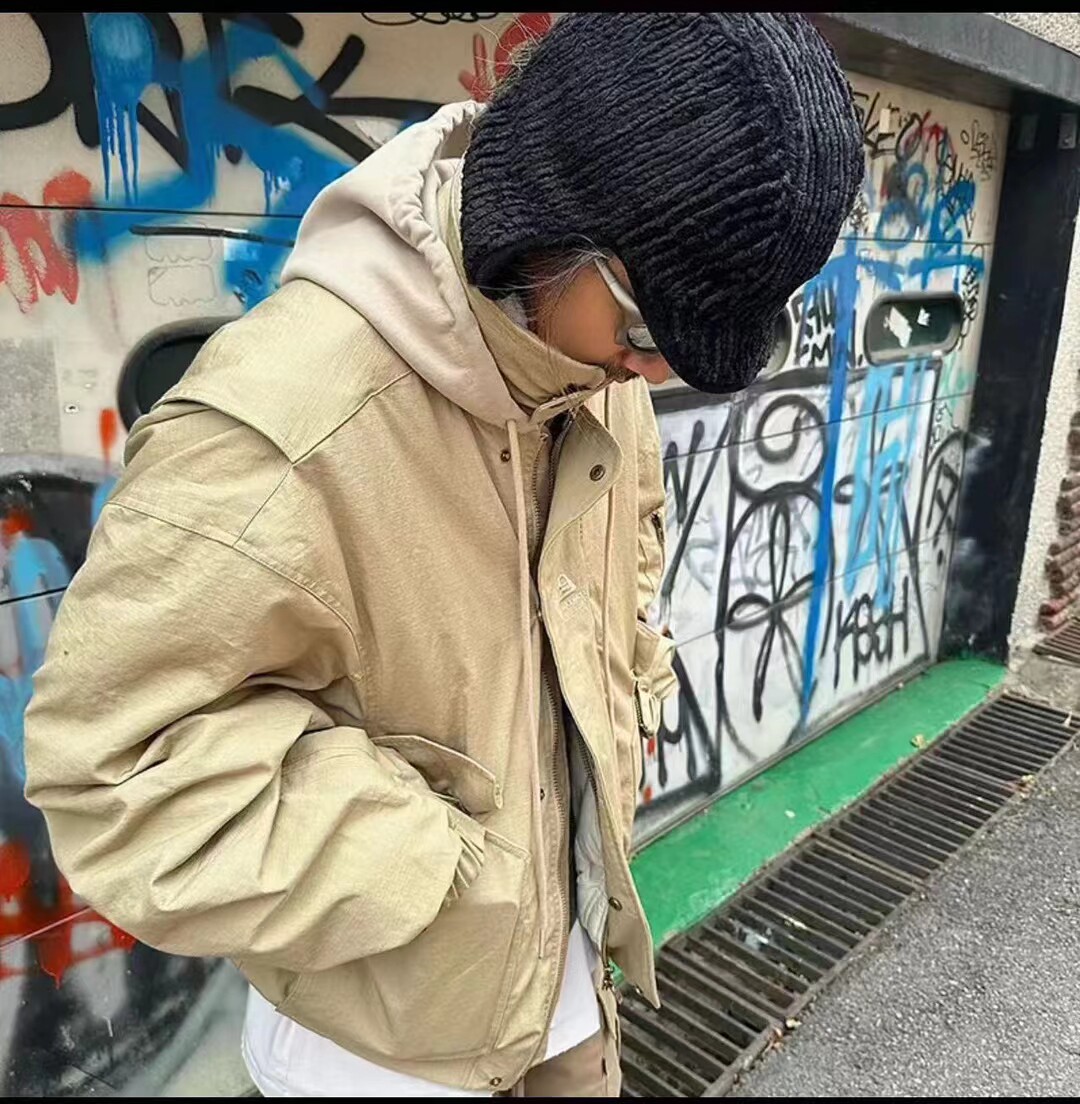 【连帽厚夹克】美式潮牌冬款设计感时尚棉服毛领保暖加厚男外套