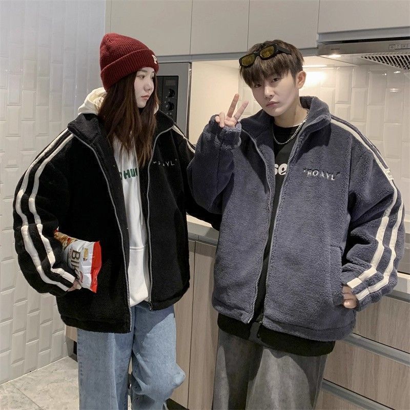 棉衣外套男女款秋冬季款加绒加厚羊羔绒棉服美式工装复古时尚潮流