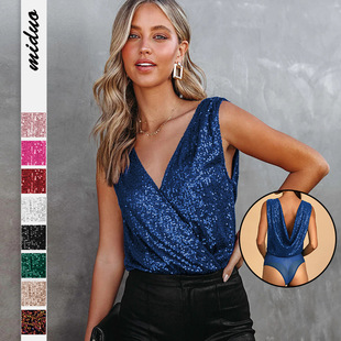 INS V-neck Backless Socialite Evening Dress Elegant Jumpsuit