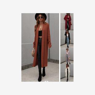 round neck solid sweater loose new cardigan Women knitting