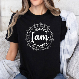 Verse Bible Religious Women Shirt纯棉宽松上衣团建T恤