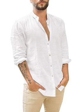 leeved Shirts for Men Plain Shirt Men's Clothes White Shirts