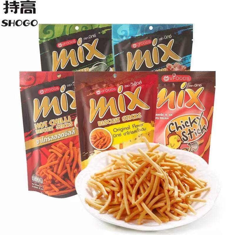 泰国进口VFOODS MIX脆脆条香辣虾条30g 热销休闲膨化零食品