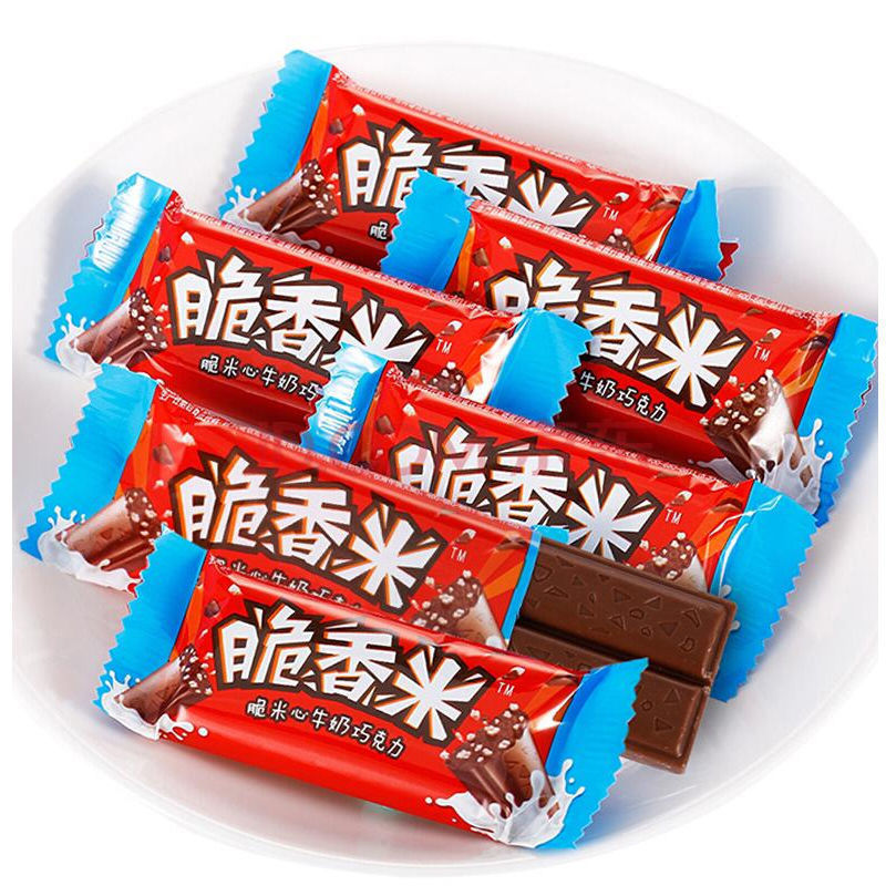 !新疆包邮西藏脆香米袋装120g脆米心牛奶白巧克力夹心儿童零食袋