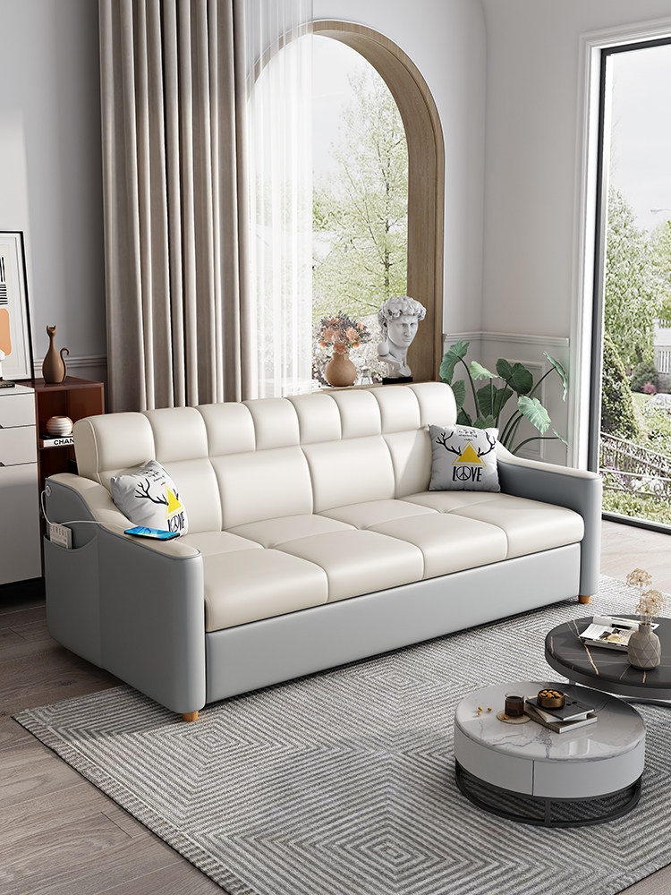 猫抓皮多功能小公寓沙发床简单折叠两用拉出双人或三人直排客厅沙,住宅家具,沙发床,淘宝优惠券,粉丝福利购,淘宝优惠卷