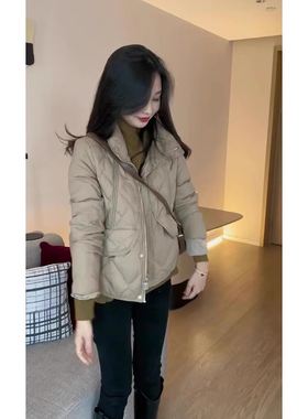 FL222915秋冬季新款小香风温柔上衣小众设计感棉服外套女装