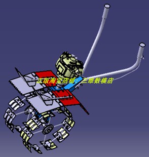 动力除草机 手推双轮割草机打草机汽油发动机 3D三维几何模型建模