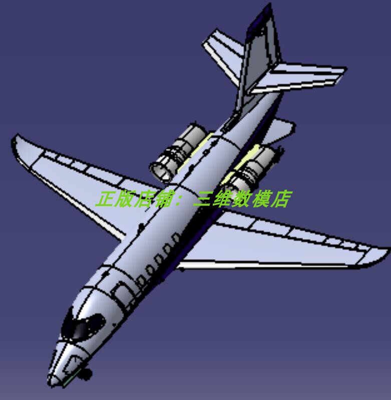 5米塞斯纳奖状纬度公务飞机大客机3d三维几何数模型solidworks