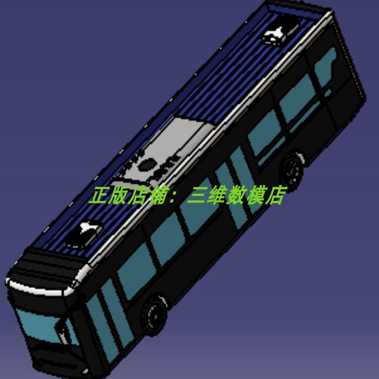 电动大巴车新能源公共汽车 缩小实体3D打印素材三维几何数模型stp