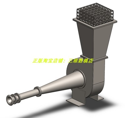 风洞鼓风机 风道外壳3D 三维模型 Solidworks含参stp格式几何数模