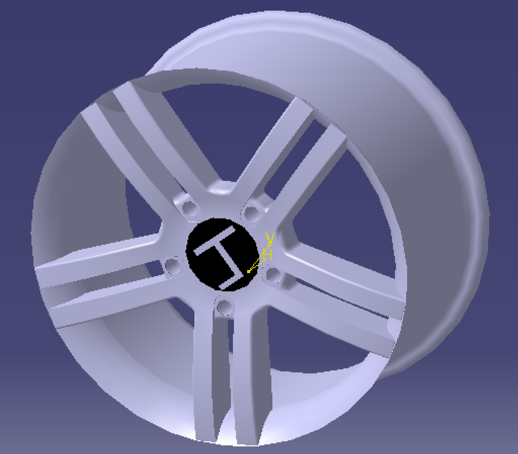 1:10缩小汽车轿车轮辋Catia含参3D三维几何数模型stp图辐条式轮辋