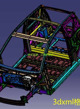 3米电动小汽车白车身BIW骨架3dxml格式三维几何数模型小型轿车