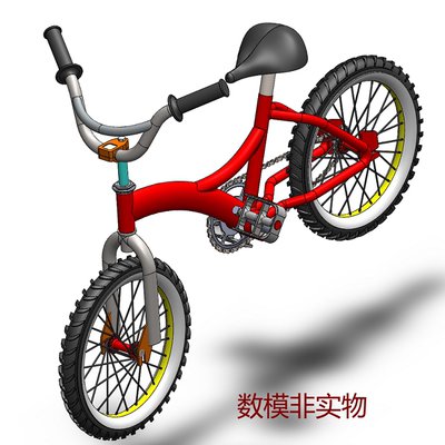 小型儿童自行车3D三维几何数模型Solidworks工程图纸链条齿轮CAD