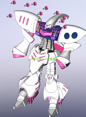 丘贝雷机器人大战动画3D三维几何数模型Solidworks含参qubeley漫